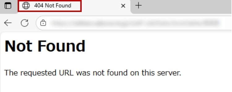 「404 Not Found」と表示されているページの画像