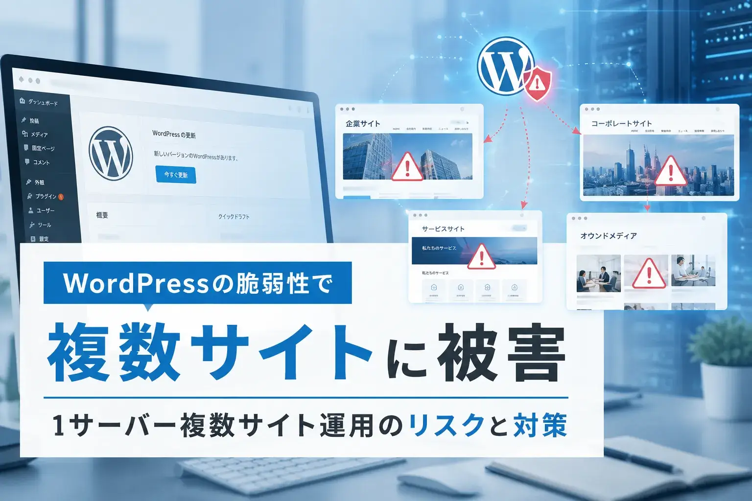 【事例】WordPressの脆弱性で複数サイトが被害に！｜1サーバー複数サイト運用のリスクと対策