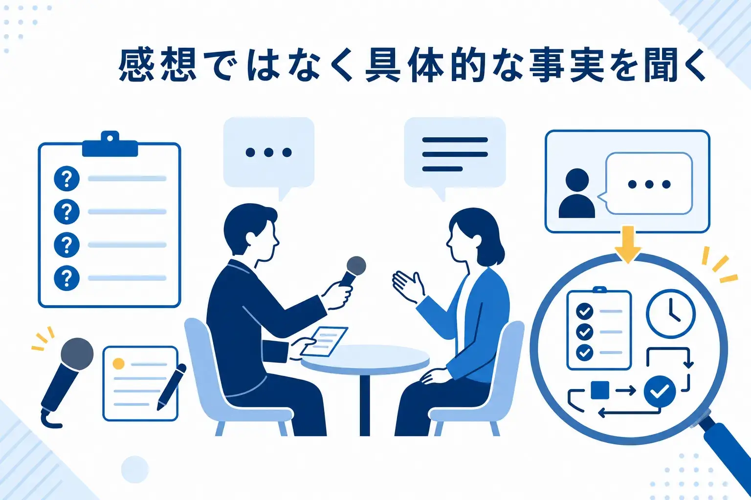 感想ではなく具体的な事実を書く
