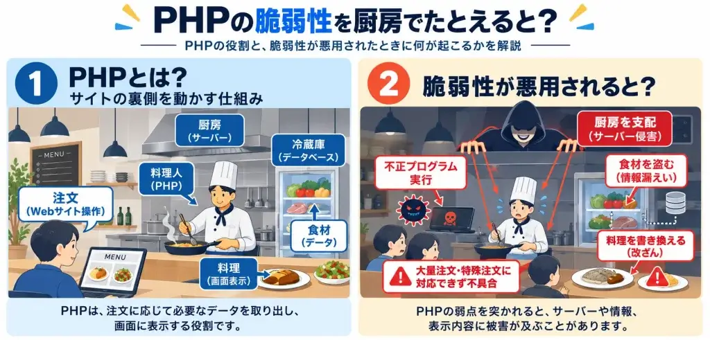 PHPの脆弱性を厨房で例えると